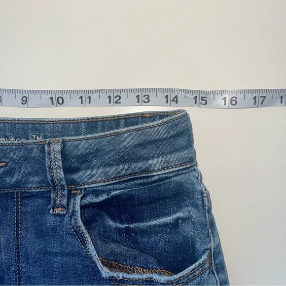 Maurices Medium Wash High Rise Patch Ripped Skinny Jeans Medium Short Women’s - Picture 9 of 13